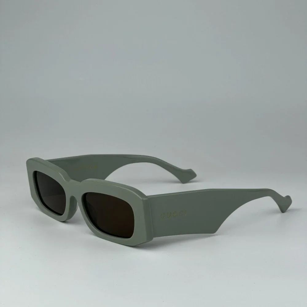 Gucci GG1426S 004 BRAND NEW Sunglasses Solid Sage Brown Unisex Rectangle